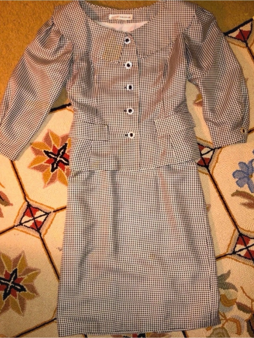 Black&White Silk Suit Skirt Set